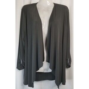 Chico's Easywear Cardigan Waterfall Liquid Knit Gray Chico's Size 3 or Size XL